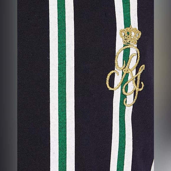 River Island Boys Navy Stripe Embroidered Logo Tank Tops - Picture 3 of 3